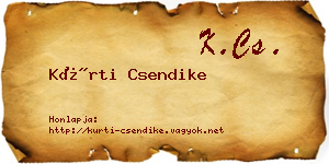 Kürti Csendike névjegykártya